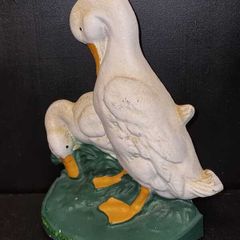 Cast Iron Door Stopper White Goose