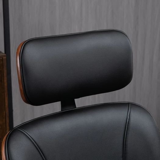 Office chair, office chair with removable headrest height adjustable and tilt function, 66x65x125cm, black