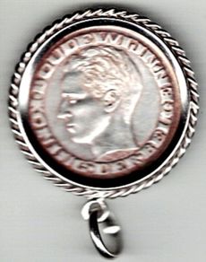 1958 Silver 50 Francs Belgium Coin Pendant