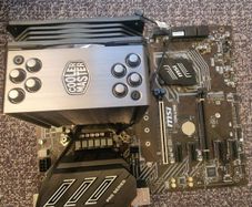 MSI Z390 A Pro with Intel I5 Processor and heatsink and fan attached