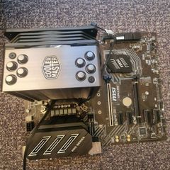 MSI Z390 A Pro with Intel I5 Processor and heatsink and fan attached