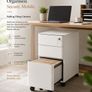 Rolling Filing Cabinet With Lock 3 Drawer Mobile Office Cabinet On Castors Black Image 8