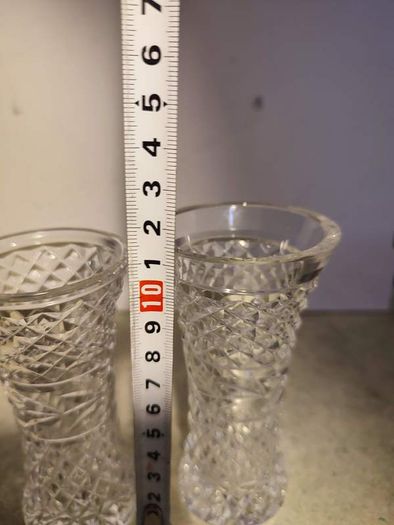 Set Of 2 Small maybe Waterford Crystal Vases Not Stamped In Good Condition. No 30