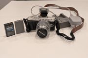Olympus PEN Lite E-PL7 with 14-42mm lens and accessories