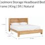 Solid wood king size bed with in built shelves at back Image 3