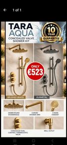 Concealed shower kits brushed brass and gunmetal