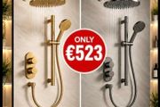 Concealed shower kits brushed brass and gunmetal
