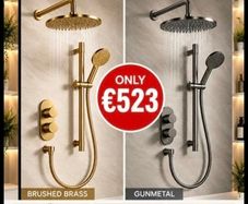 Concealed shower kits brushed brass and gunmetal