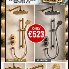 Concealed shower kits brushed brass and gunmetal