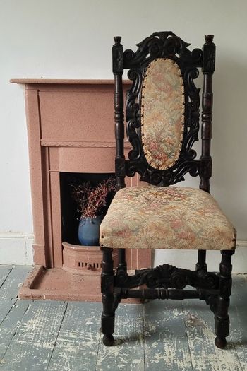 19th century carved oak jacobean chair