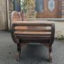 Solid wood 2-seater with scrolled arms and carving Image 7