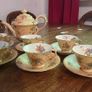 Exquisite Antique Hand Painted English Porcelain Gilded Tea Set with Teapot Image 9
