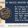Malta 2 Euro Commemorative Coin 2015 - The First Flight from Malta. Coincard. BU Image 2