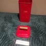 Helen James considered  red tin with lid Image 2