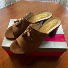 NEW OGETTI Italian tasselled suede slides Size 40 - 6.5