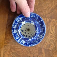 Hand Painted Splatterware Candlestick