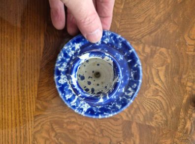Hand Painted Splatterware Candlestick