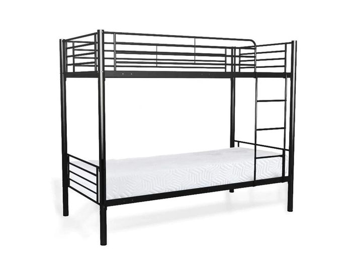 Metal Single Bunk Bed Frame- Black - Free Delivery