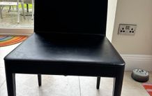 Black leather dining chairs x6 (free)