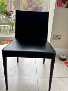 Black leather dining chairs x6 (free)