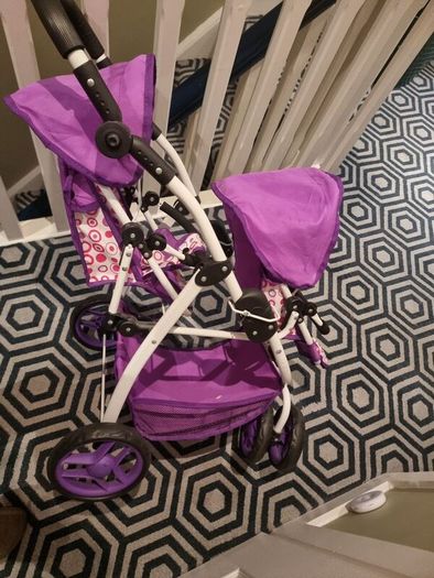 Toy twin stroller & high chair