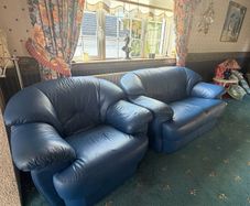 Reduced to sell .Two seater and armchair  , leather.