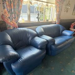 Reduced to sell .Two seater and armchair  , leather.