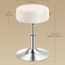 Dressing Table Stool, Height Adjustable Makeup Vanity Stool, 360?Swivel, PU Upholstery, Thick Cushion, for Bedroom, Kitchen, Dining Room, Modern, Cream White Image 3