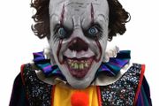 IT Pennywise Mask, Horror Overhead Clown Mask, Halloween Costume Party Creepy Scary Decoration Props
