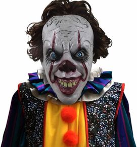 IT Pennywise Mask, Horror Overhead Clown Mask, Halloween Costume Party Creepy Scary Decoration Props