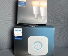 Philips Hue Bridge and 2 White Bulbs, New