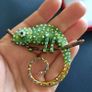 Chameleon Brooch Sparkling Crystals Diamante Lizard Chameleon Pin Lapel Badge Reptile Jewellery Image 4