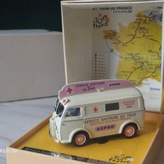 Norev 1:43 Scale Peugeot D3A Ambulance "Service Sanitaire du Tour de France / Aspro" Limited Edition Box Set.