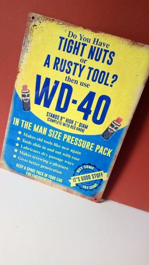 WD 40 Garage novelty funny tin metal sign