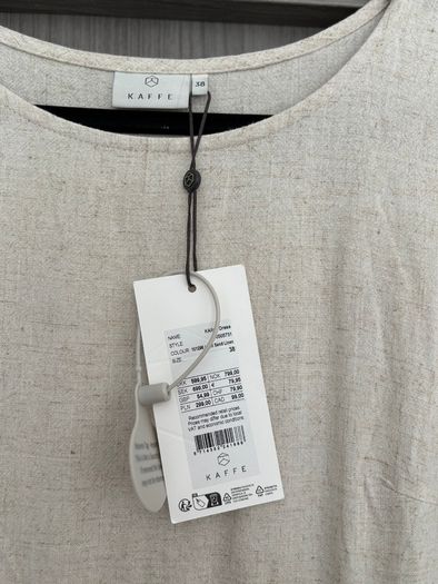 Linen blend dress - size 38 (BNWT)