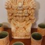 Fabulous Rare Collectable Vintage Aztec/Mayan/Mexican Ceramic Decanter and Five Matching Ceramic Shot Glasses in Excellent Condition - Perfect for a Home Bar or Man Cave, Bring on the Tequila!!! Image 2