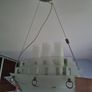 Frosted White Glass With Silver Trim Ship Light Fixture Image 3