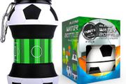 Football Water Bottle - Unique Football Gifts for Boys and Girls - Cool Kids Water Bottle, Collapsible, Leakproof - Boys Water Bottle - BPA Free - 550 ml