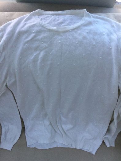 zara mens cream round neck jumper size meduim