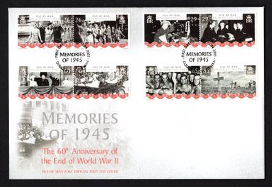 2005 Isle of Man 60th Anniversary of the End of World War II (Memories of 1945) Commemorative Stamps First Day Cover (FDC)