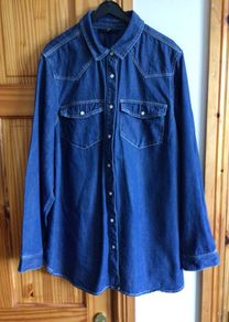 Evans Ladies Dark blue denim shirt size 22 includes Postage