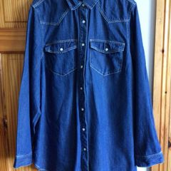 Evans Ladies Dark blue denim shirt size 22 includes Postage