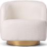 Modern White Lamb Soft Faux Wool Armchair Image 7