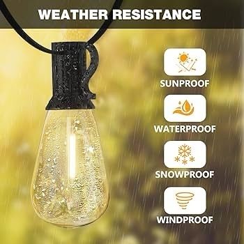 NEW SALE | 60FT Outdoor LED String Lights, ST38 Garden String Lights Mains Powered,Waterproof LED Outdoor Festoon Lights, 30 1 Bulbs 2700K Outside Patio String Lights for Decor Cafe Party Wedding