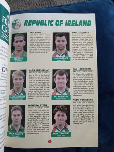 Irl. vs. Latvia, Vintage Souvenir Program