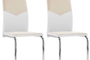 Cantilever Dining Chairs 2 pcs Cappuccino Faux Leather