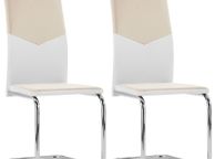 main image for ad Cantilever Dining Chairs 2 pcs Cappuccino Faux Leather