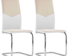 Cantilever Dining Chairs 2 pcs Cappuccino Faux Leather
