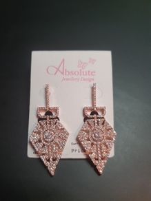 NEW RRP 45 euro Expensive look Gold color earrings with sparkling stones by Absolute Jewellery Design NEW
