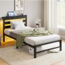 3ft Single Bed Frame with Charging Station and LED Lights Image 8